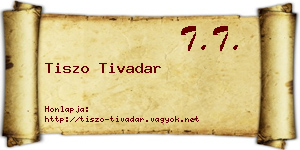 Tiszo Tivadar névjegykártya