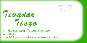 tivadar tiszo business card